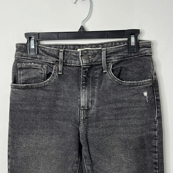 Levi’s 721 High Rise Skinny Ripped Knee Distressed Charcoal Jeans - Picture 3 of 9